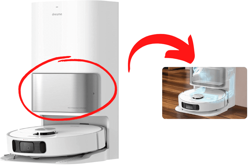 Принцип работы станции самоочистки робота-пылесоса Dreame.